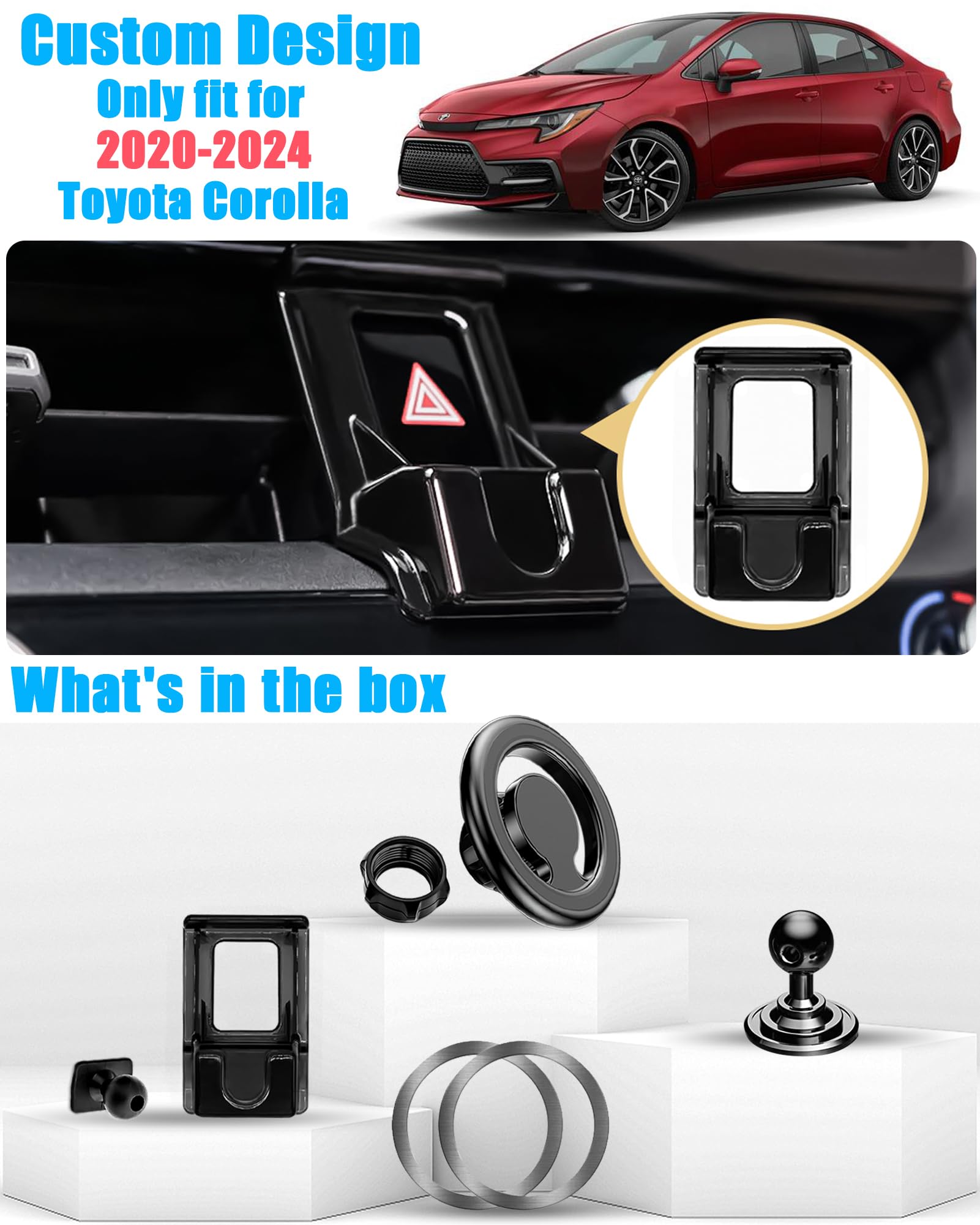 Mengfly Car Phone Holder Mount, For Toyota Corolla 2024 2023 2022 2021 2020, Air Vent Stand, Magsafe Magnetic Navigation Bracket